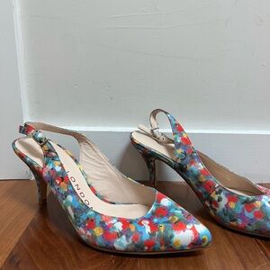 Sacha London Multicolor Floral Slingback Heels